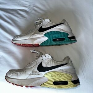 Nike Air Max Sneakers with Red and Teal Soles